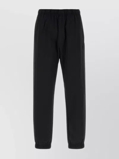 Moncler Stretch Nylon Joggers Featuring Elastic Cuffs In Black