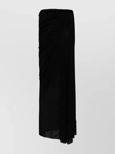 Dries Van Noten High Waist Maxi Skirt With Asymmetric Hem In Silver