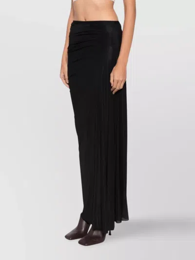 Dries Van Noten High Waist Maxi Skirt With Asymmetric Hem In Silver