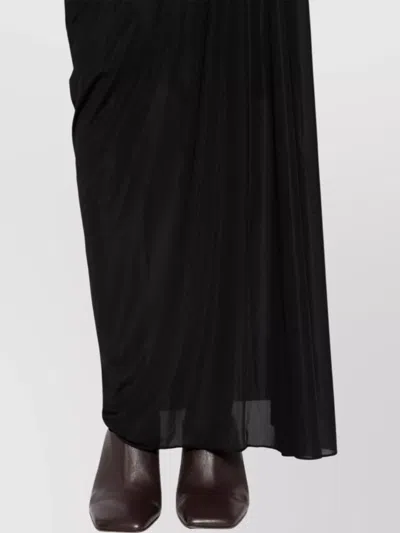 Dries Van Noten High Waist Maxi Skirt With Asymmetric Hem In Silver