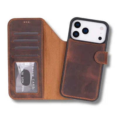 Leathere Leather Iphone Onyedi Pro Max Wallet Case – Brown - Austin In Brown