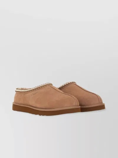 Ugg Round Toe Embroidered Trim Slippers In Animal Print