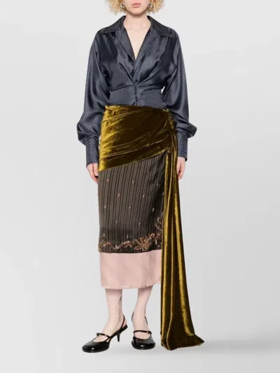 Dries Van Noten Women Senice Bis Emb 2267 W.w. Skirt Brn In Multi