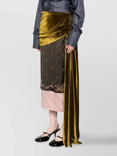 Dries Van Noten Women Senice Bis Emb 2267 W.w. Skirt Brn In Multi