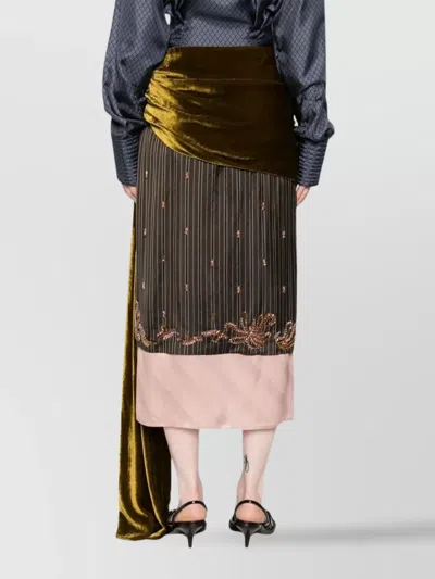 Dries Van Noten Women Senice Bis Emb 2267 W.w. Skirt Brn In Multi