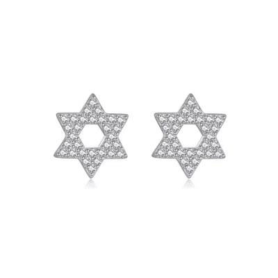 Outofoffice Women's Star Of David Stud Earrings Sterling Silver Jewish Hebrew In Silver