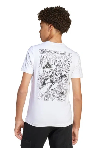 Adidas Originals X Marvel Kids' Graphic T-shirt In White