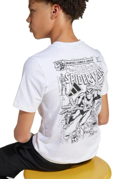 Adidas Originals X Marvel Kids' Graphic T-shirt In White