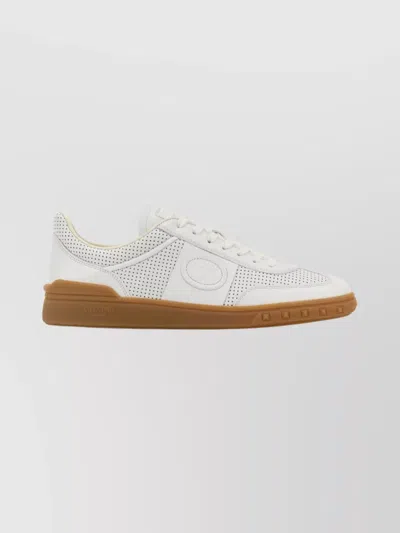Valentino Garavani Nappa Leather Upvillage Round Toe Sneakers In White