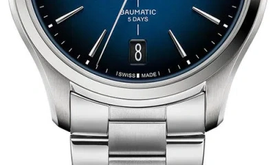 Baume & Mercier Clifton Baumatic Bracelet Watch, 39mm In Blue