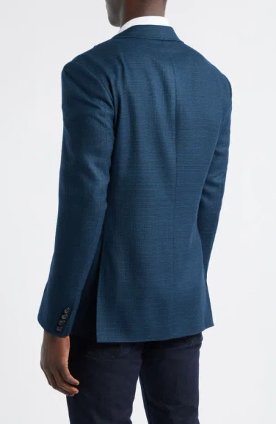 Canali Kei Trim Fit Mélange Wool Sport Coat In Blue