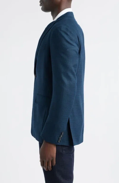 Canali Kei Trim Fit Mélange Wool Sport Coat In Blue