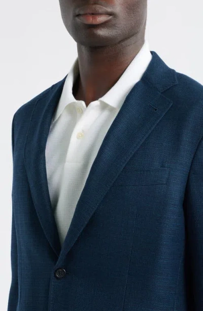 Canali Kei Trim Fit Mélange Wool Sport Coat In Blue