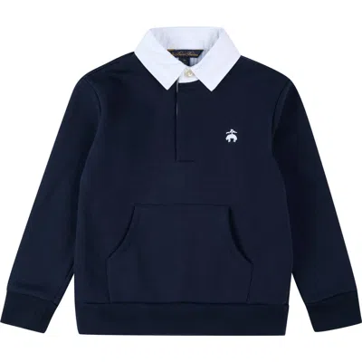 Brooks Brothers Kids' Cotton Blend Polo Sweatshirt In Blue