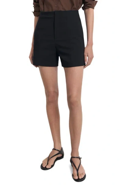 Mango High Waist Straight Shorts In Black