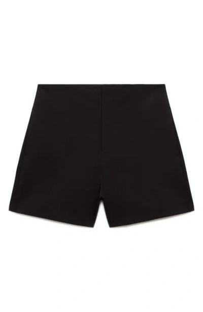 Mango High Waist Straight Shorts In Black