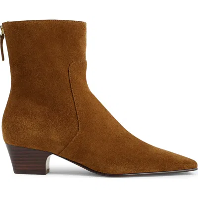 Madewell The Lexie Ankle Boots In Suede Warm Chestnut In Brown