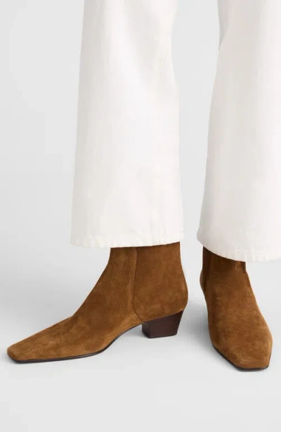 Madewell The Lexie Ankle Boots In Suede Warm Chestnut In Brown