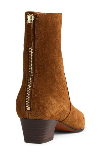 Madewell The Lexie Ankle Boots In Suede Warm Chestnut In Brown