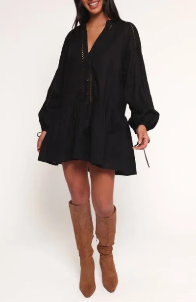 Petal And Pup Petal & Pup Hart Long Sleeve Cotton & Linen Minidress In Multi