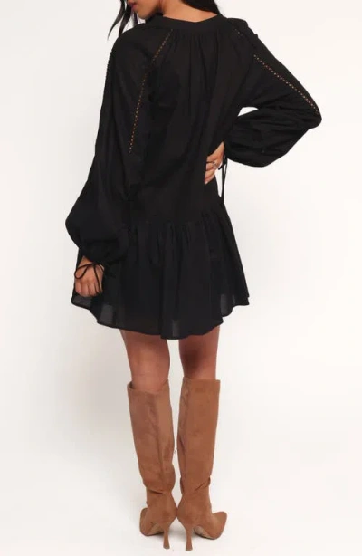 Petal And Pup Petal & Pup Hart Long Sleeve Cotton & Linen Minidress In Multi