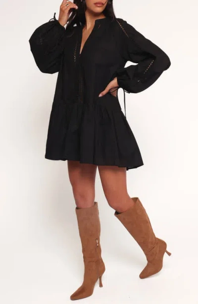 Petal And Pup Petal & Pup Hart Long Sleeve Cotton & Linen Minidress In Multi