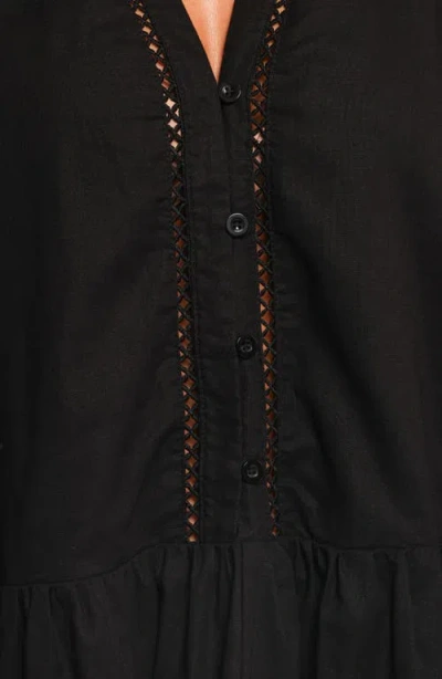 Petal And Pup Petal & Pup Hart Long Sleeve Cotton & Linen Minidress In Multi