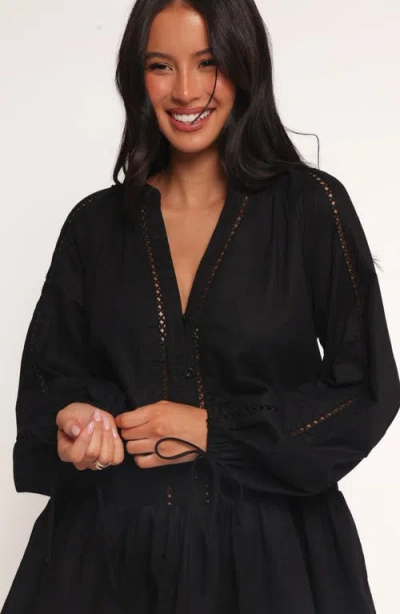 Petal And Pup Petal & Pup Hart Long Sleeve Cotton & Linen Minidress In Multi