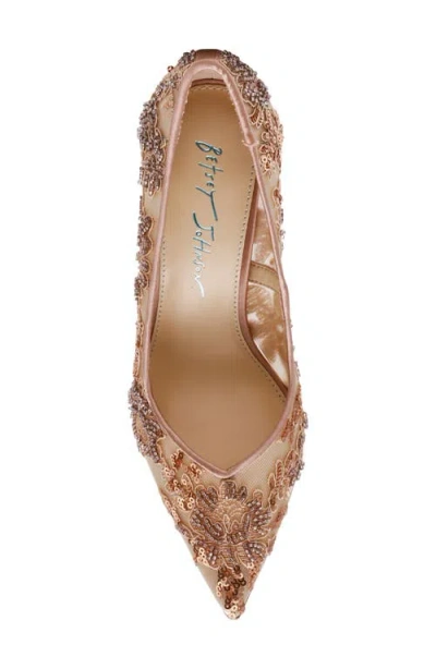 Betsey Johnson Women's Jenii Pointed-toe Mesh Stiletto Pumps In Brown