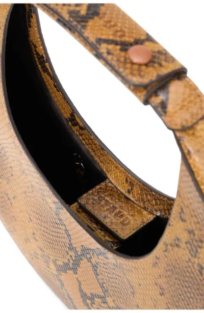 Staud Moon Snakeskin Embossed Leather Top Handle Tote In Multi