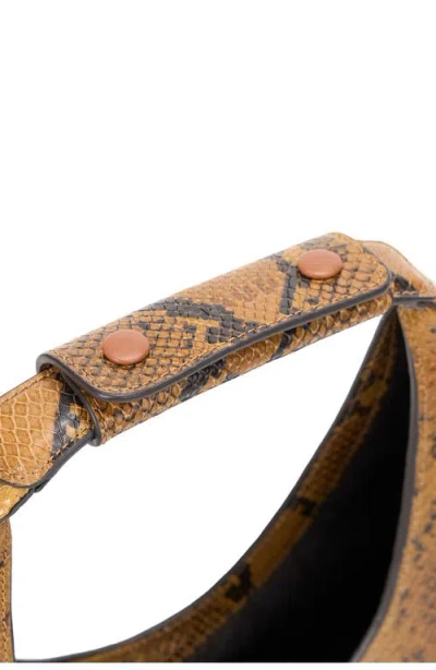 Staud Moon Snakeskin Embossed Leather Top Handle Tote In Multi