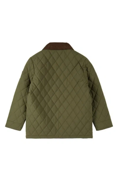 Brooks Brothers Kids' Water Repellent Diamond Quilted Jacket In Green