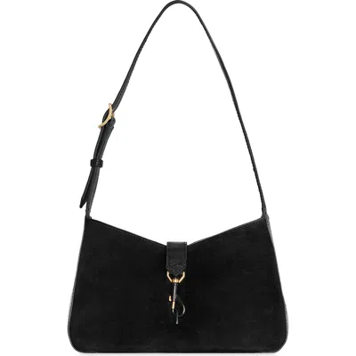 Rebecca Minkoff Small Megan Suede Shoulder Bag In Black