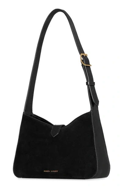 Rebecca Minkoff Small Megan Suede Shoulder Bag In Black