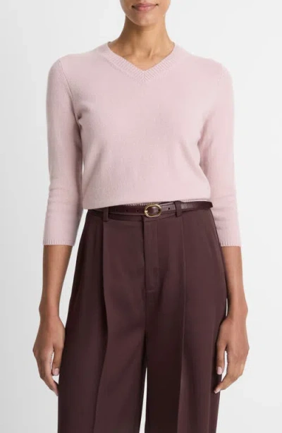Vince V Neck Sweater In Pink