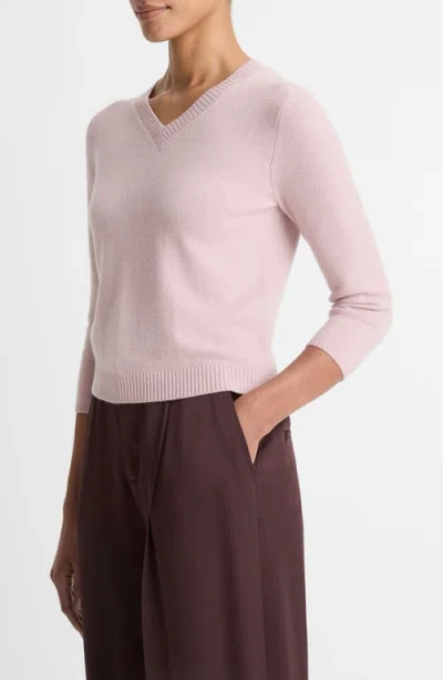Vince V Neck Sweater In Pink