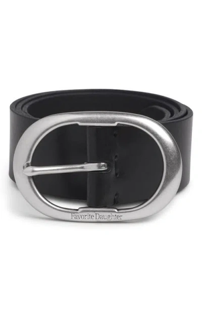 Favorite Daughter The Contour Leather Belt In Black