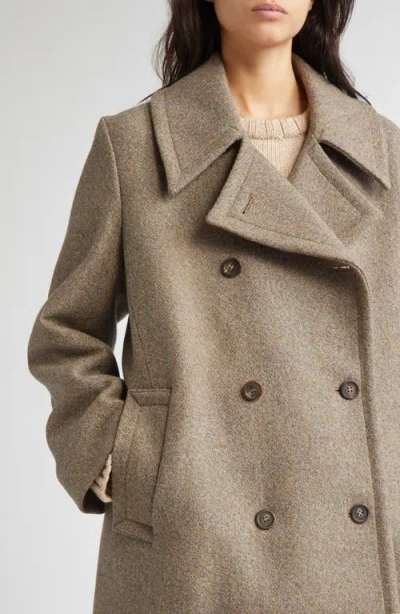 Johnstons Of Elgin Great Double Breasted Wool Coat In Brown