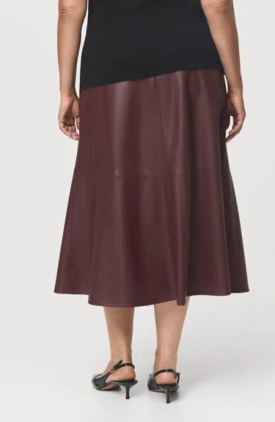 Mango Women's Leather-effect Midi Skirt In Burgundy