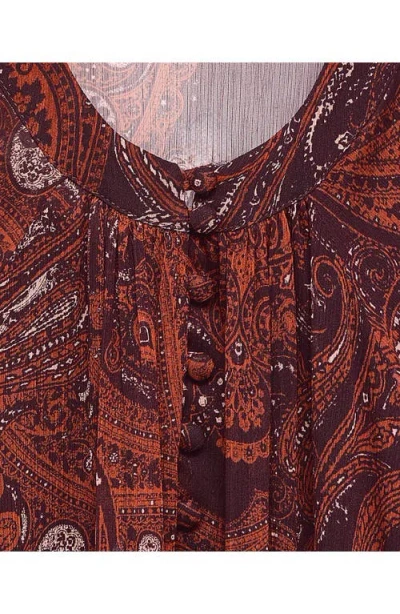 Mango Paisley-print Oversized Dress Russet In Brown