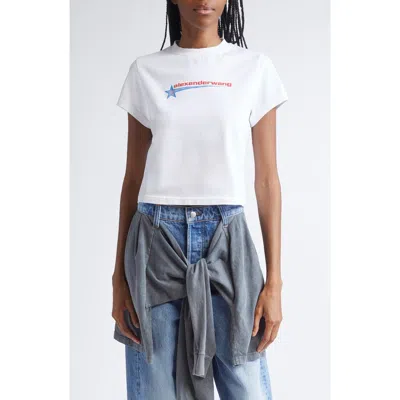 Alexander Wang Crystal Hotfix Star Jersey T-shirt In White