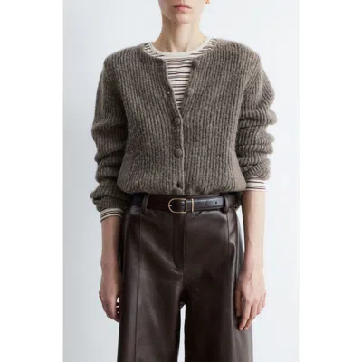 & Other Stories Fuzzy Rib Wool & Alpaca Blend Cardigan In Gray