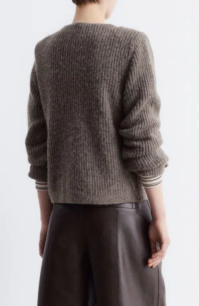 & Other Stories Fuzzy Rib Wool & Alpaca Blend Cardigan In Gray