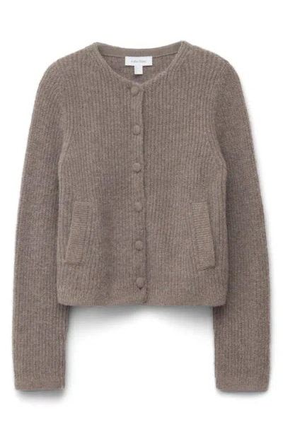 & Other Stories Fuzzy Rib Wool & Alpaca Blend Cardigan In Gray