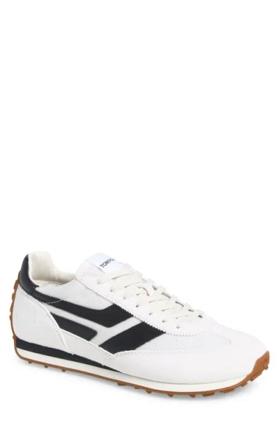 Tom Ford Low-profile White Sneakers With Black Leather Accents