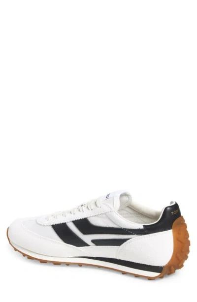Tom Ford Low-profile White Sneakers With Black Leather Accents