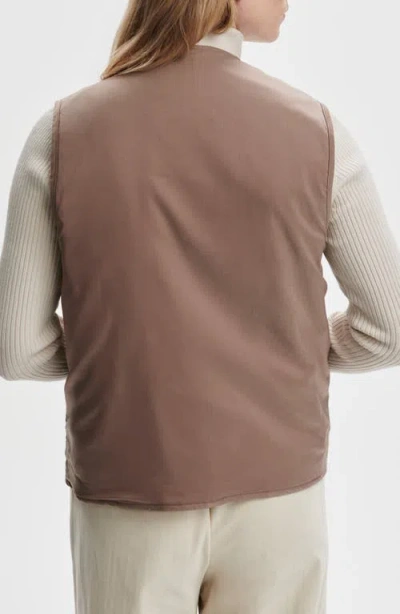 Varley Lori Reversible Quilted Flannel And Twill Vest In White