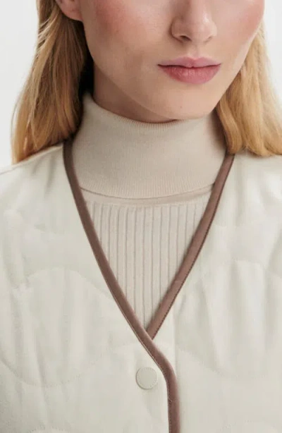 Varley Lori Reversible Quilted Flannel And Twill Vest In White