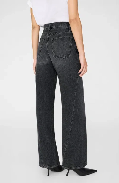 Anine Bing Brie Jeans Woman Black In Black