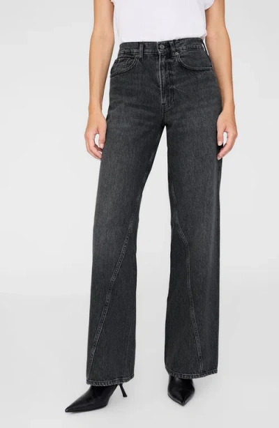 Anine Bing Brie Jeans Woman Black In Black